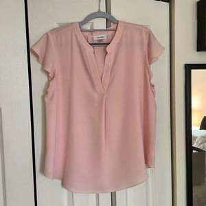 Pink Calvin Klein V-Neck Blouse